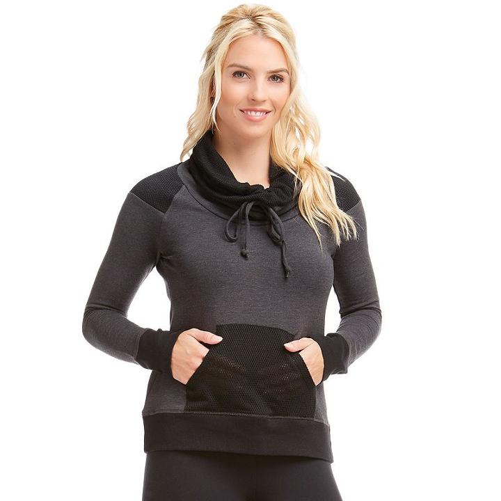 Women's Marika Balance Collection Flashback Cowlneck Yoga Top, Size: Large, Med Grey