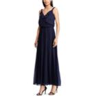 Women's Chaps Ruffle Maxi Dress, Size: 14, Blue (navy)