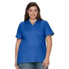 Plus Size Croft & Barrow&reg; Pique Polo, Women's, Size: 1xl, Dark Blue