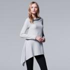 Women's Simply Vera Vera Wang Simply Separates Asymmetrical Top, Size: Large, Silver