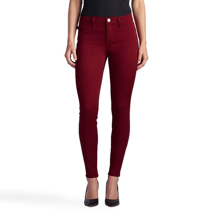 Women's Rock & Republic&reg; Kashmiere Twill Leggings, Size: 12 Avg/reg, Dark Red