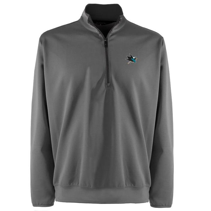 Men's San Jose Sharks 1/4-zip Leader Pullover, Size: Medium, Grey