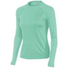 Women's Asics Crewneck Raglan Running Top, Size: Large, Turquoise/blue (turq/aqua)