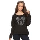 Disney's Mickey Mouse Juniors' Web Face Graphic Sweatshirt, Teens, Size: Xs, Black