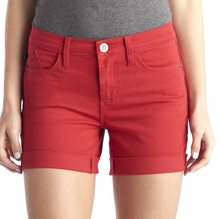 Women's Rock & Republic&reg; Bumpershoot Cuffed Jean Shorts, Size: 4, Red Other