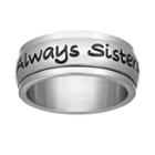 Stainless Steel Always Sisters Forever Friends Spinner Ring, Women's, Size: 9, Grey