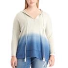 Plus Size Chaps Dip-dye Hoodie, Women's, Size: 2xl, Blue (navy)