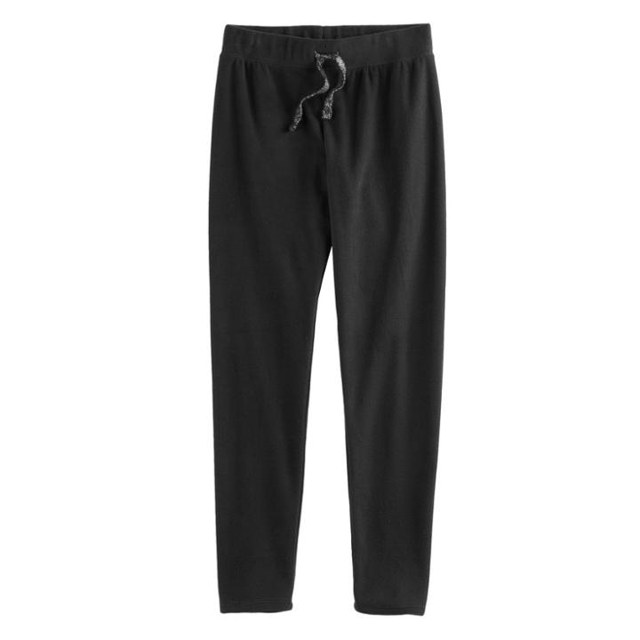 Girls 7-16 & Plus Size So&reg; Mircofleece-lined Leggings, Size: 18 1/2, Black