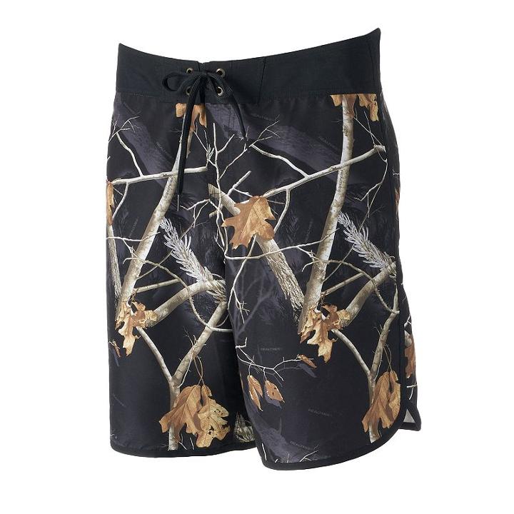 Men's Realtree Board Shorts, Size: 36, Black