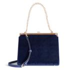 Lc Lauren Conrad Runway Collection Dame Velvet Shoulder Bag, Women's, Blue (navy)