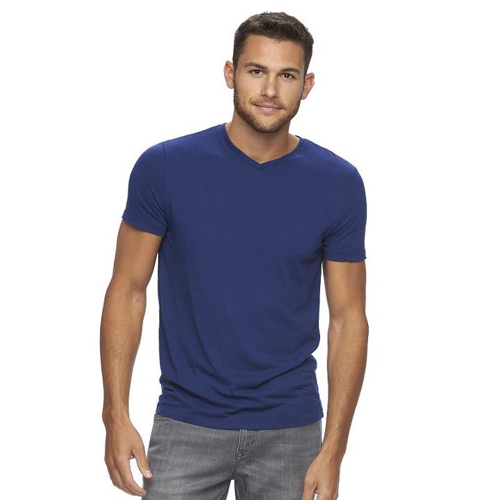 Men's Marc Anthony Slim-fit Luxury+ Tee, Size: Medium, Dark Blue