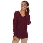 Women's Sonoma Goods For Life&trade; Trellis Cable-knit Sweater, Size: Medium, Dark Red