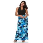 Plus Size Suite 7 Floral Surplice Maxi Dress, Women's, Size: 18 W, Ovrfl Oth