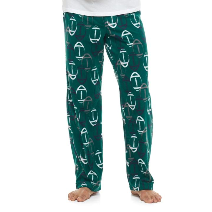 Men's 2-pack Patterned And Solid Microfleece Lounge Pants, Size: Medium, Dark Green