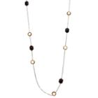 Siri Usa By Tjm Sterling Silver Silver Yellow Quartz & Onyx Long Necklace, Women's, Size: 30, Multicolor