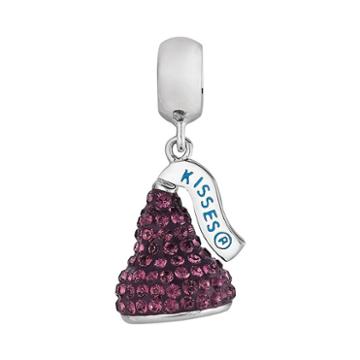 Sterling Silver Crystal Hershey's Kiss Charm - Made With Swarovski Crystals, Women's, Purple