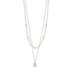 Lc Lauren Conrad Double Strand Oval Pendant Necklace, Women's, White