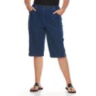 Plus Size Croft & Barrow&reg; Jean Skimmer Capris, Women's, Size: 2 - Regular, Blue Other
