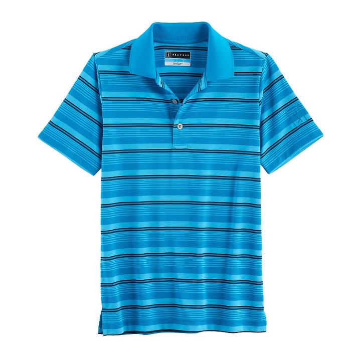 Boys 8-20 Pga Tour Airflux Striped Polo, Size: Xl 18-20, Blue Other