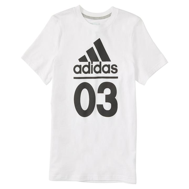 Boys 4-7x Adidas Logo 03 Graphic Tee, Size: 5, White