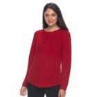 Women's Croft & Barrow&reg; Pointelle Sweater, Size: Xl, Med Red