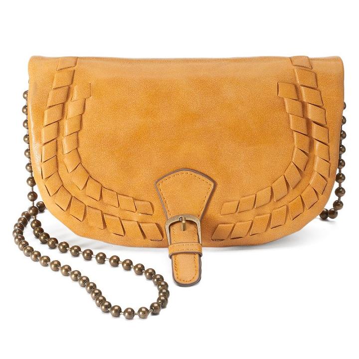 T-shirt & Jeans Laced Crossbody Bag, Women's, Drk Yellow