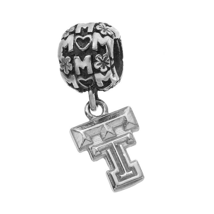 Dayna U Sterling Silver Texas Tech Red Raiders Team Logo Mom Charm, Women's, Grey