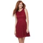Juniors' Lily Rose Scallop Trim Lace Skater Dress, Teens, Size: Large, Dark Red
