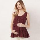 Maternity Lc Lauren Conrad Lace-trim Tunic, Women's, Size: M-mat, Black