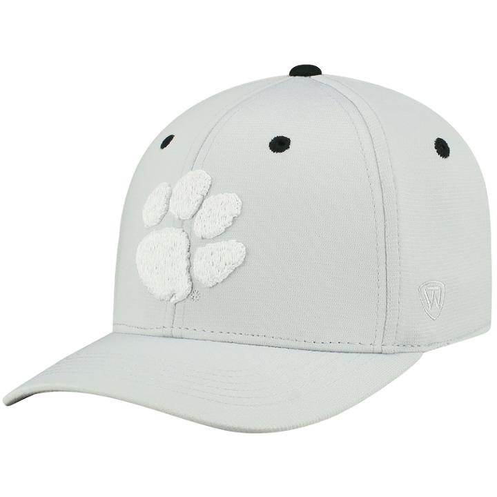 Adult Top Of The World Clemson Tigers High Power Cap, Men's, Light Grey