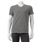 Men's Apt. 9&reg; Modern-fit Striped Stretch V-neck Lounge Tee, Size: Xxl, Grey