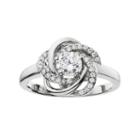 The Silver Lining Cubic Zirconia Silver Tone Love Knot Ring, Women's, Size: 9, White