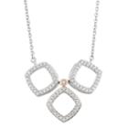 14k White Gold 3/8 Carat T.w. Diamond Tri-square Necklace, Women's, Size: 18