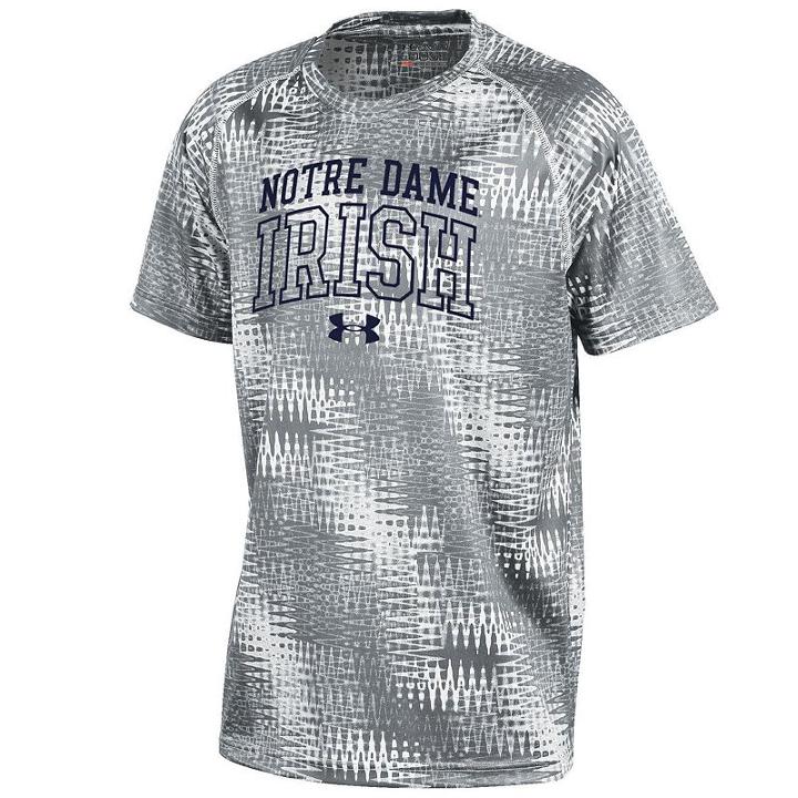 Boys 8-20 Under Armour Notre Dame Fighting Irish Novelty Tech Tee, Boy's, Size: L(14/16), Grey