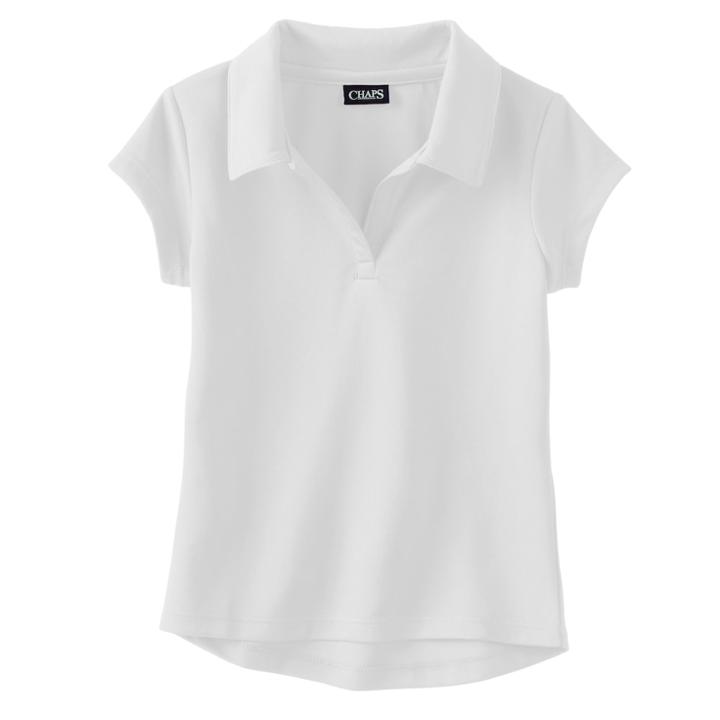 Girls 4-16 & Plus Size Chaps Short Sleeve Performance Polo Shirt, Size: 6, White