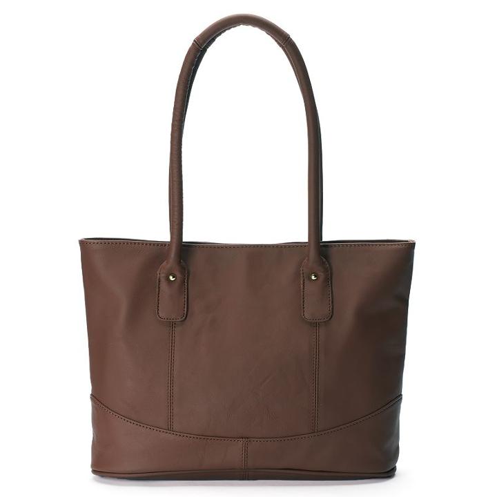 Amerileather Casual Leather Tote, Women's, Dark Brown