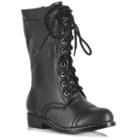 Combat Costume Boots - Kids, Kids Unisex, Size: Small, Black