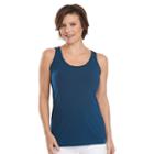 Women's Woolrich Huckleberry Hills Lace-trim Tank, Size: Xl, Turquoise/blue (turq/aqua)