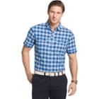 Men's Izod Classic-fit Buffalo-check Chambray Button-down Shirt, Size: Xxl, Blue Other