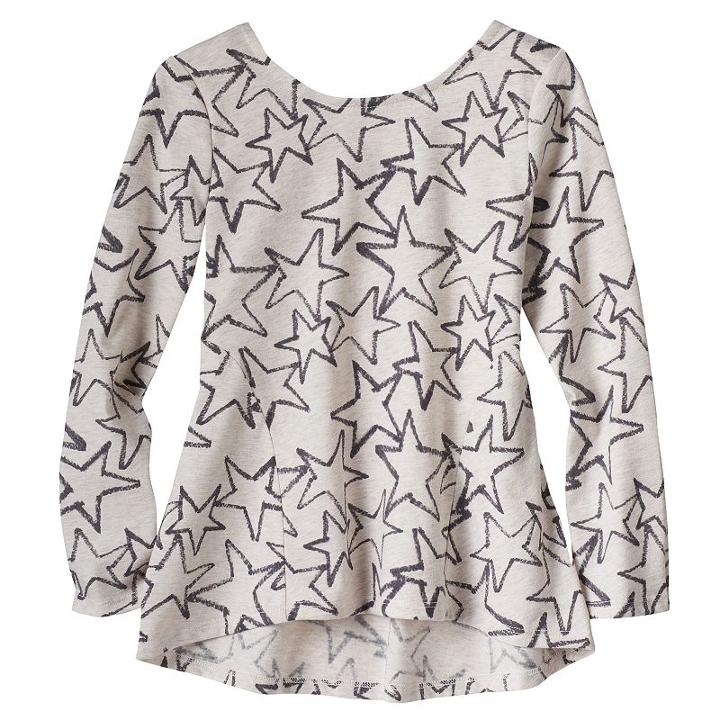 Girls 4-10 Jumping Beans® Pieced Graphic Tunic, Size: 7, Lt Beige