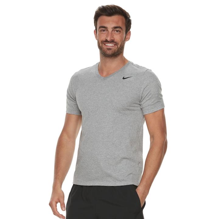 Men's Nike Dry V-neck Tee, Size: Xl, Grey