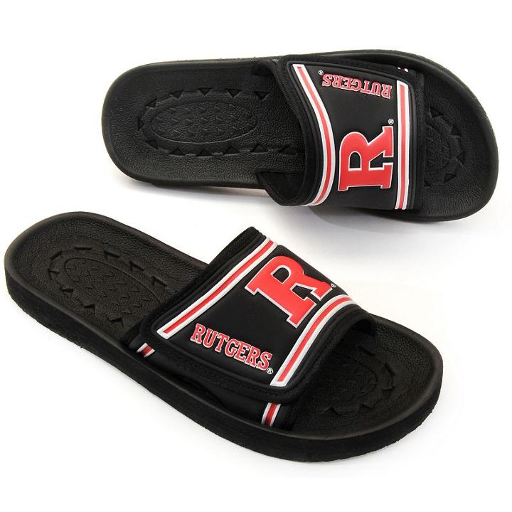 Adult Rutgers Scarlet Knights Slide Sandals, Size: Large, Black