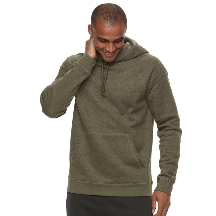 Men's Tek Gear&reg; Ultra Soft Fleece Pull-over Hoodie, Size: Large, Dark Green