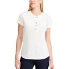 Women's Chaps Solid Henley Top, Size: Xl, White
