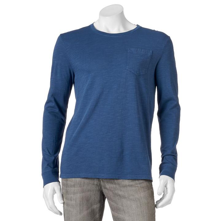 Men's Sonoma Goods For Life&trade; Garment-dyed Pocket Tee, Size: Xxl, Med Blue