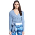Women's Danskin Side Tie Long Sleeve Wrap, Size: Xl, Med Blue