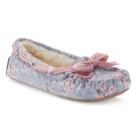 So&reg; Women's Floral Ribbon Bow Moccasin Slippers, Size: Xl, Grey