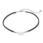Lc Lauren Conrad Lotus Flower Faux Suede Choker Necklace, Women's, Black