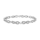 Sterling Silver 1/4 Carat T.w. Diamond Infinity Bracelet, Women's, Size: 7.25, White