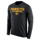 Men's Nike Iowa Hawkeyes Dri-fit Legend Staff Long-sleeve Tee, Size: Medium, Black